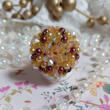 Anello Sunshine con sfaccettature, perle e filatori in cristallo Swarovski
